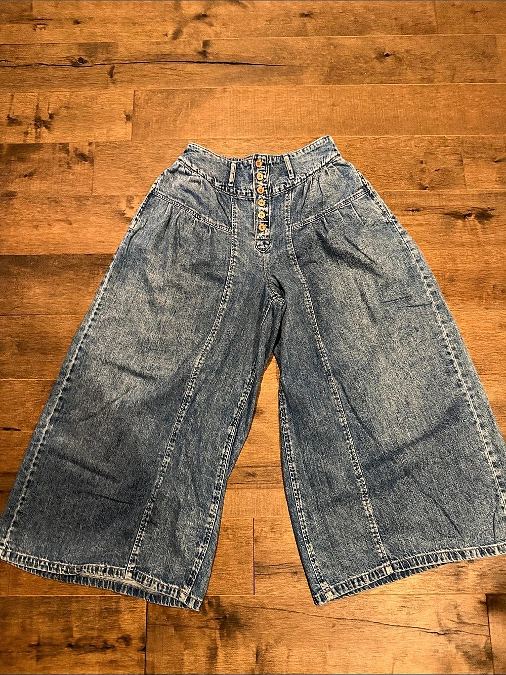 We The Free Wide Leg Denim Pants in Blue Size S/P